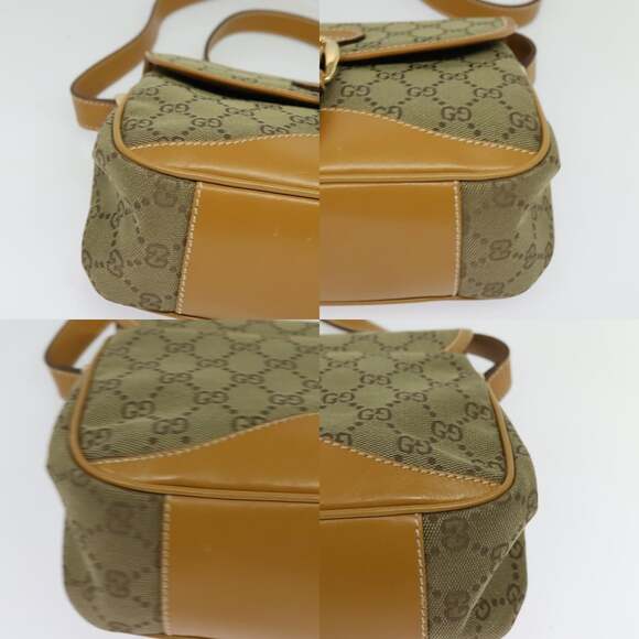 GUCCI GG Canvas Shoulder Bag Beige Gold - Picture 10 of 12